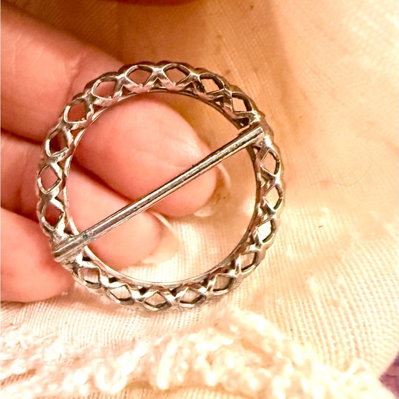 Vintage Silver Scarf or Belt Slide - Picture 3 of 5